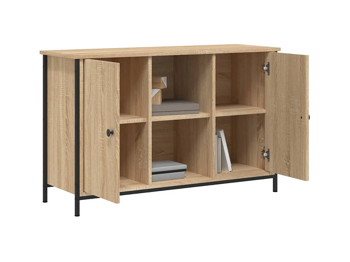 Meuble TV chêne sonoma 100x35x65 cm bois d'ingénierie