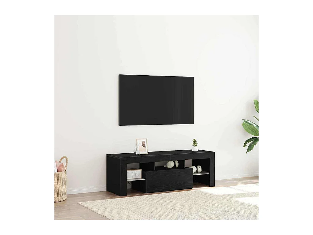 Meuble TV Noir 120 x 35 x 40 cm Bois d'ingénierie