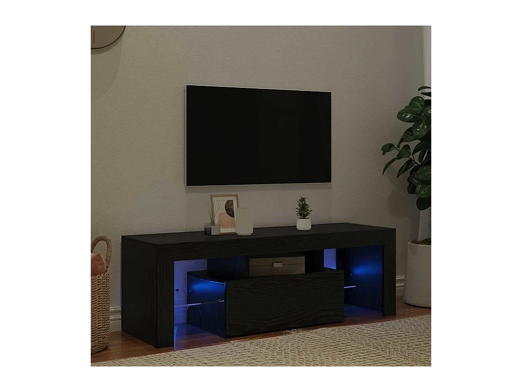 Meuble TV Noir 120 x 35 x 40 cm Bois d'ingénierie