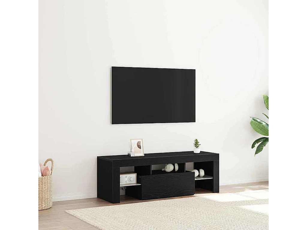 Meuble TV Noir 120 x 35 x 40 cm Bois d'ingénierie