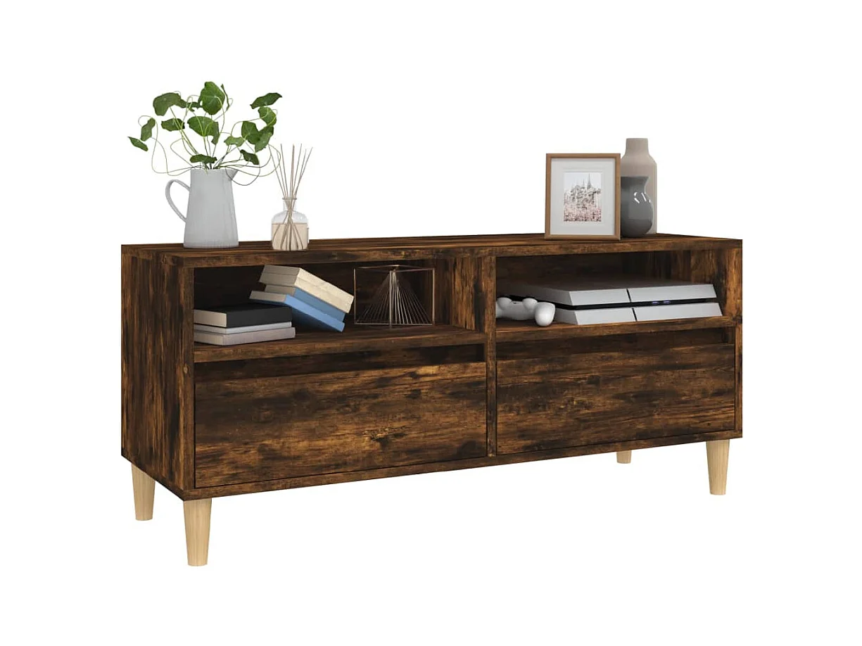 Mobile TV in rovere affumicato 100x34,5x44,5 cm in legno ingegnerizzato