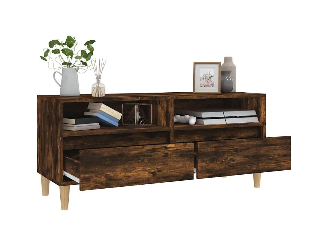 Mobile TV in rovere affumicato 100x34,5x44,5 cm in legno ingegnerizzato