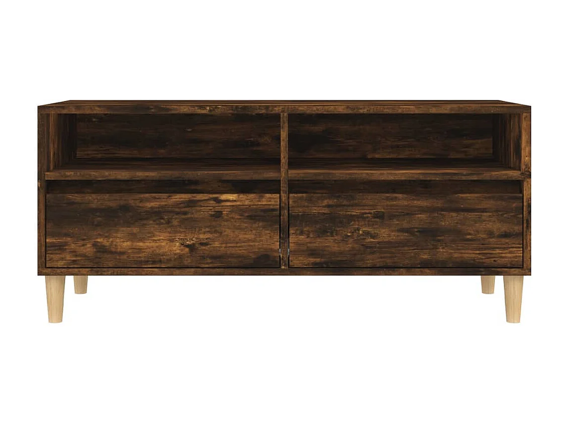 Meuble TV chêne fumé 100x34,5x44,5 cm bois d'ingénierie