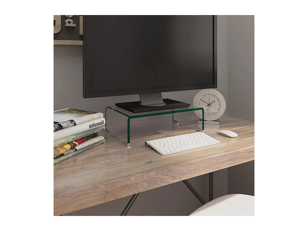 Meuble TV/pour moniteur 40x25x11 cm verre transparent