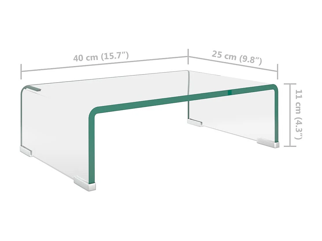 Meuble TV/pour moniteur 40x25x11 cm verre transparent