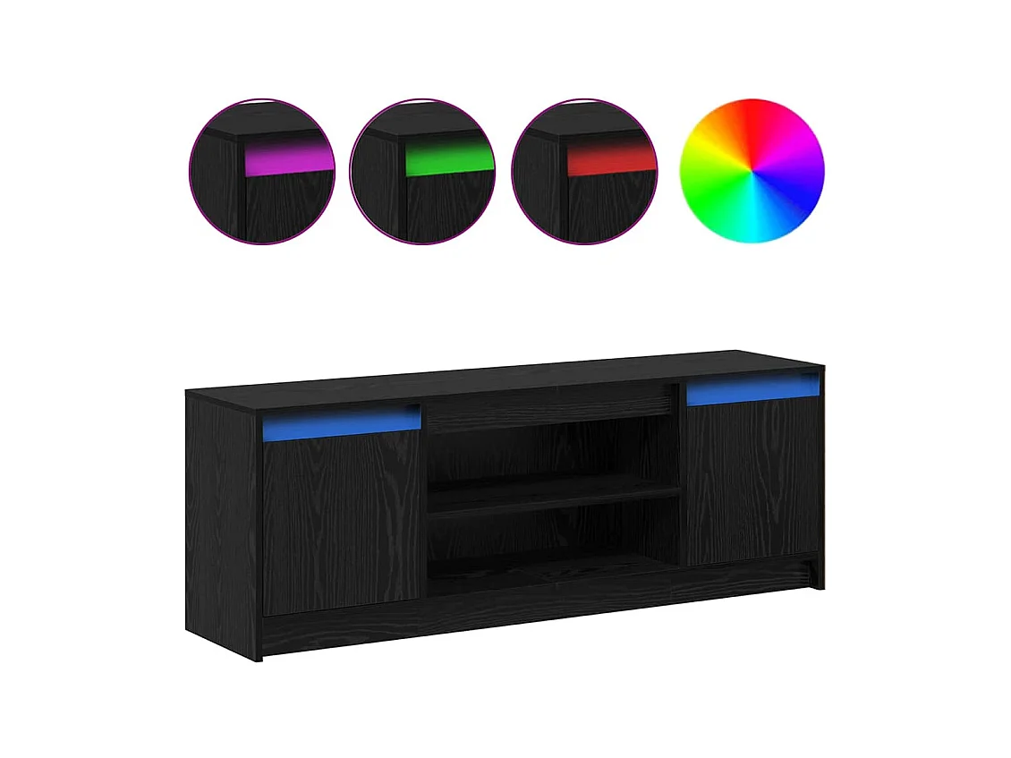 Meuble TV Noir 139,5 x 34 x 50 cm Bois d'ingénierie