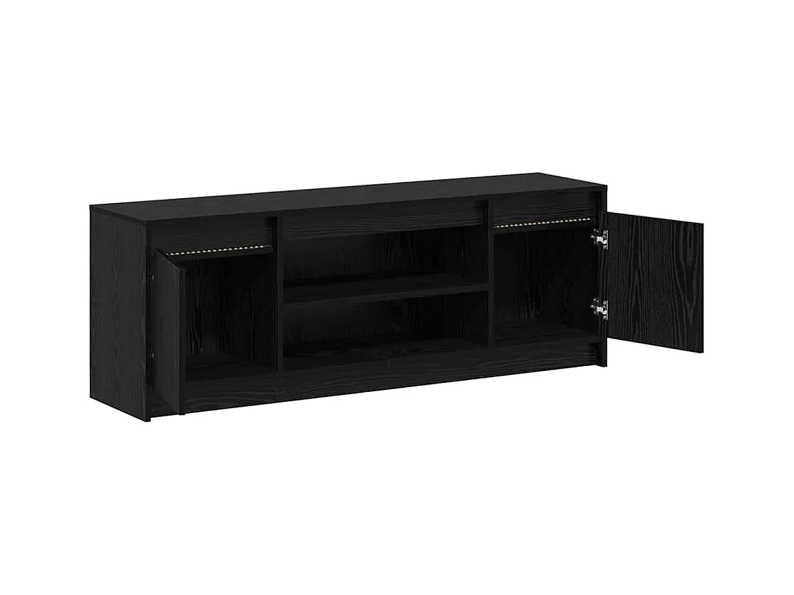 Meuble TV Noir 139,5 x 34 x 50 cm Bois d'ingénierie