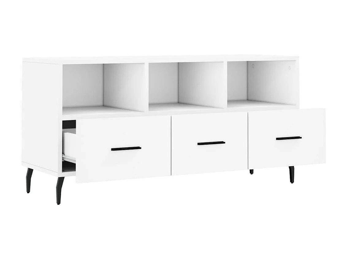 Mobile TV bianco 102x36x50 cm in legno ingegnerizzato