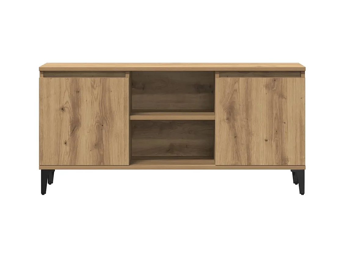 Meuble TV chêne artisanal 102x35x50 cm bois d'ingénierie