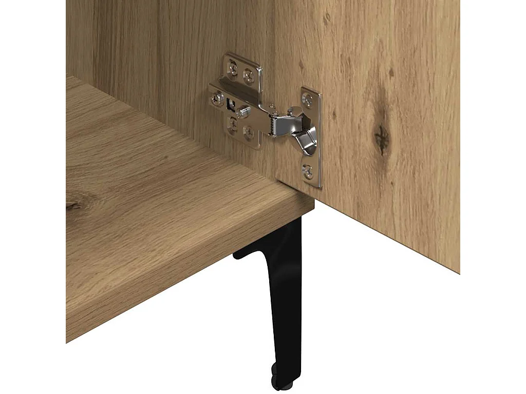 Meuble TV chêne artisanal 102x35x50 cm bois d'ingénierie