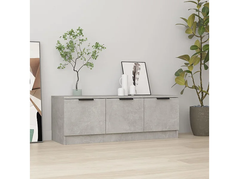 Mueble de TV de madera de ingeniería gris hormigón 102x35x36,5 cm
