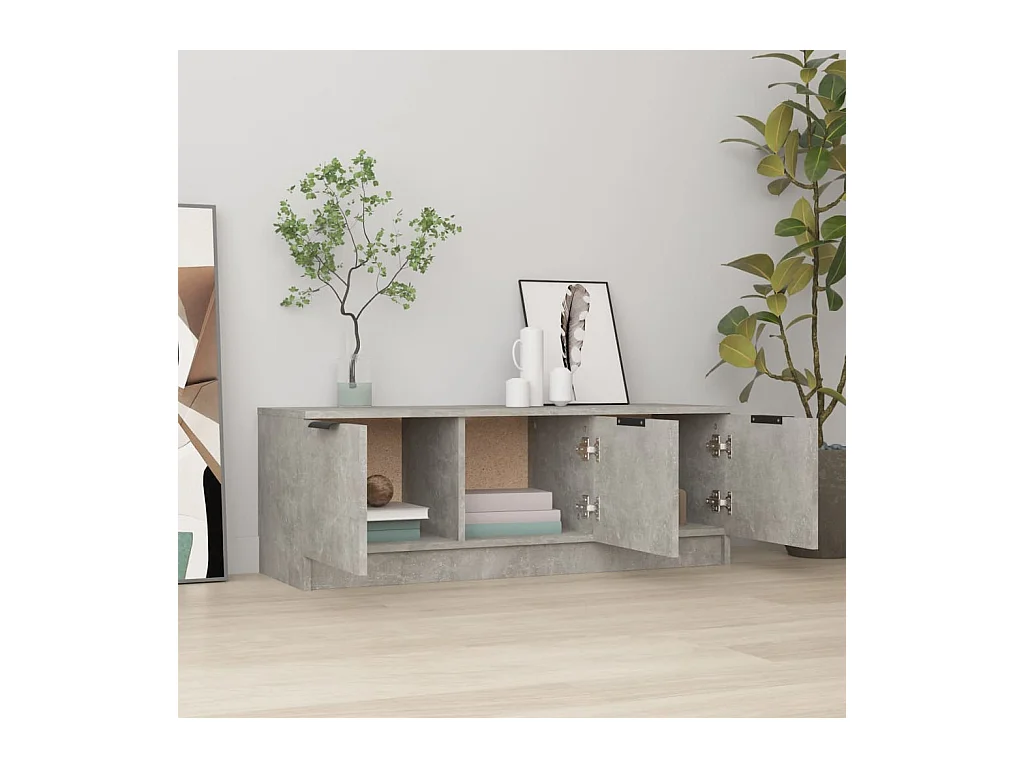 Betongrauer TV-Schrank 102 x 35 x 36,5 cm, Holzwerkstoff