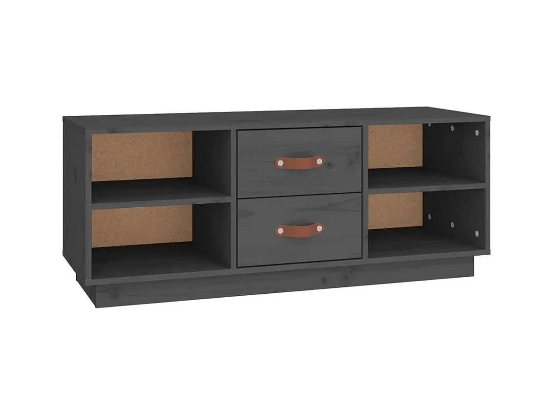 Meuble TV Gris 100x34x40 cm Bois de pin massif