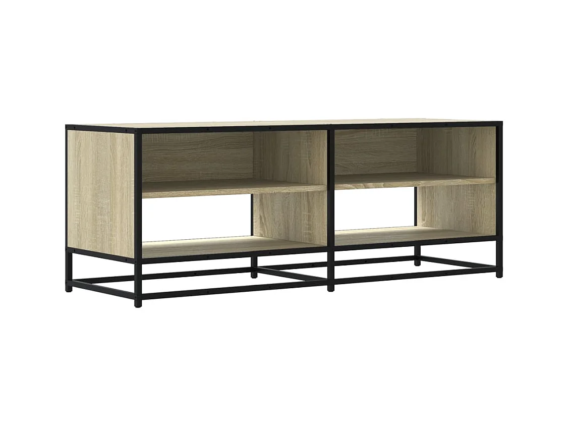 Meuble TV chêne sonoma 120,5x40x46cm bois d'ingénierie et métal