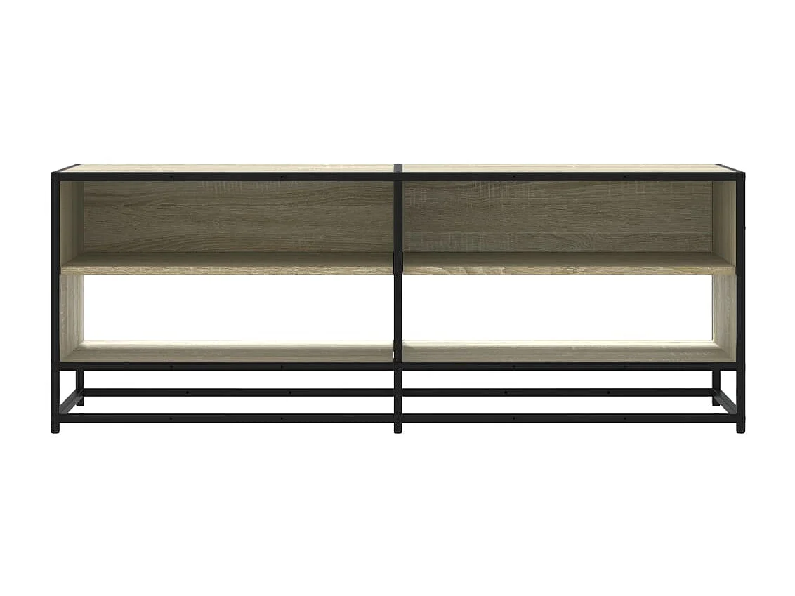 Meuble TV chêne sonoma 120,5x40x46cm bois d'ingénierie et métal