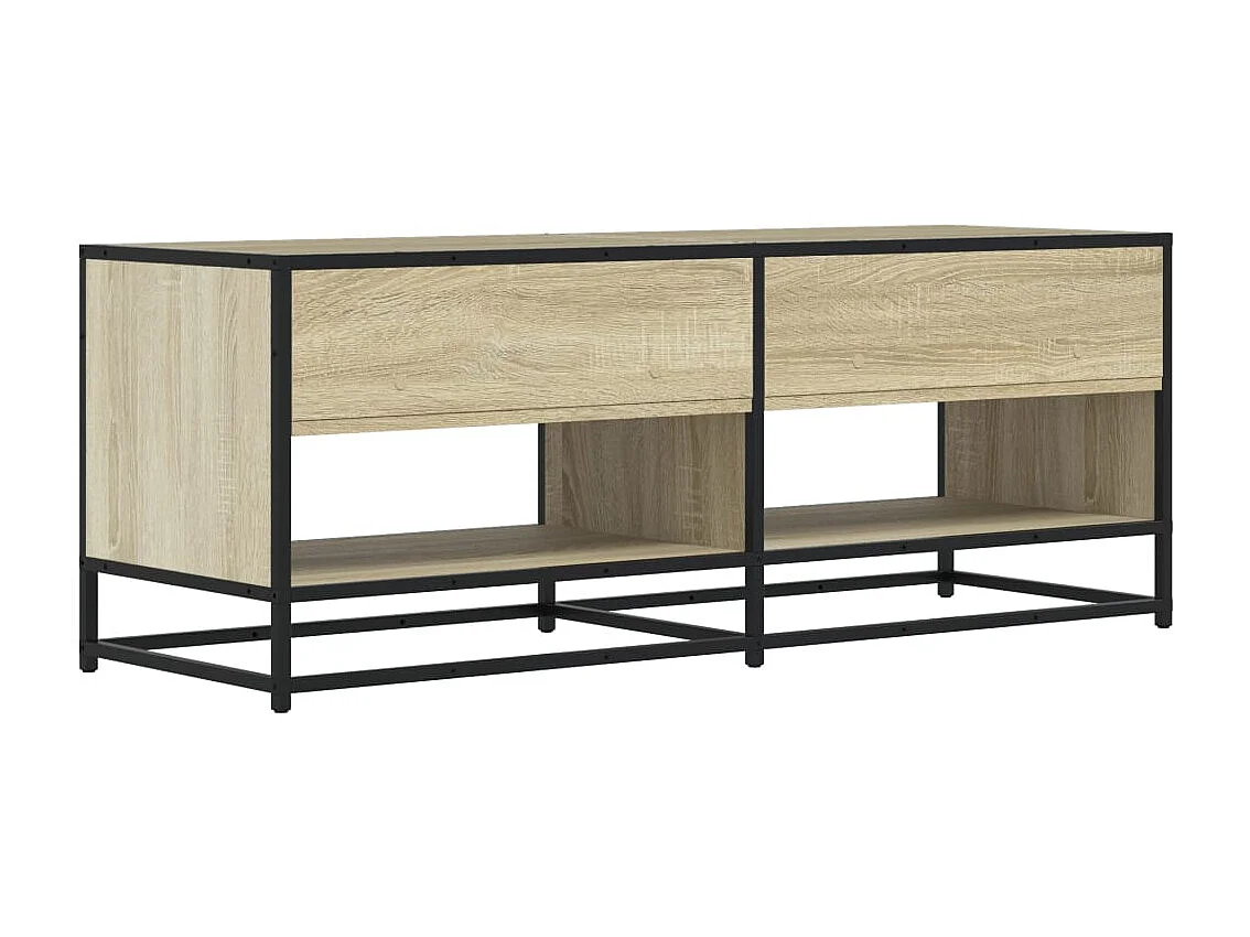 Meuble TV chêne sonoma 120,5x40x46cm bois d'ingénierie et métal