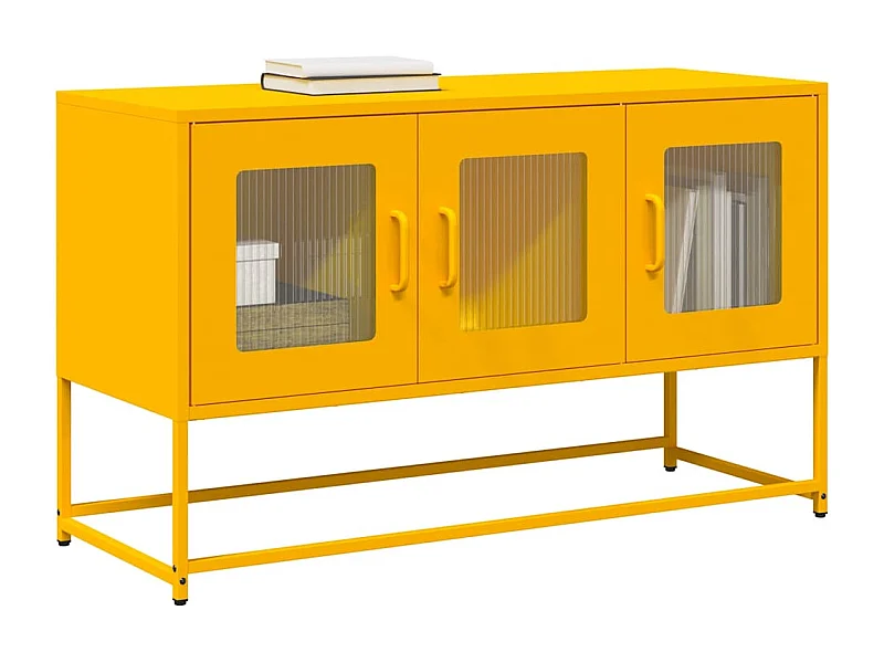 Mobile porta TV giallo senape 100,5x39x60,5 cm in acciaio laminato a freddo