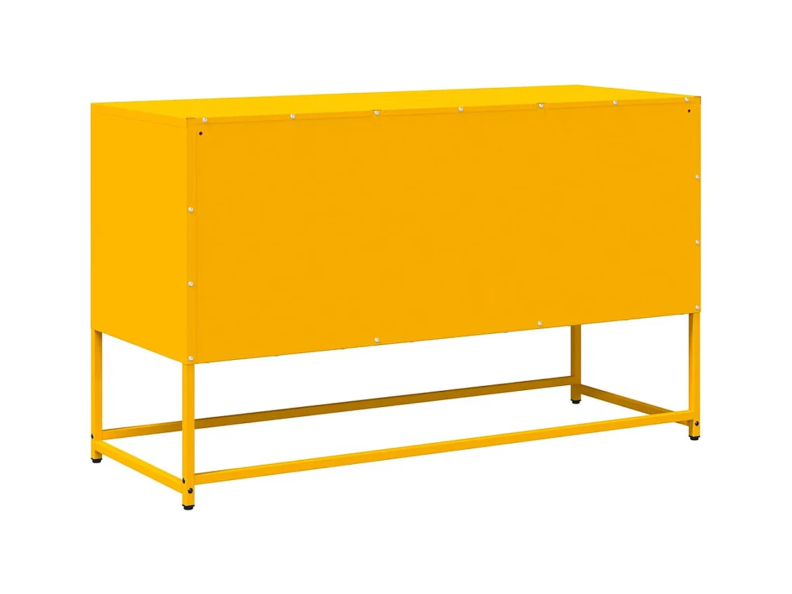 Meuble TV jaune moutarde 100,5x39x60,5 cm acier laminé à froid