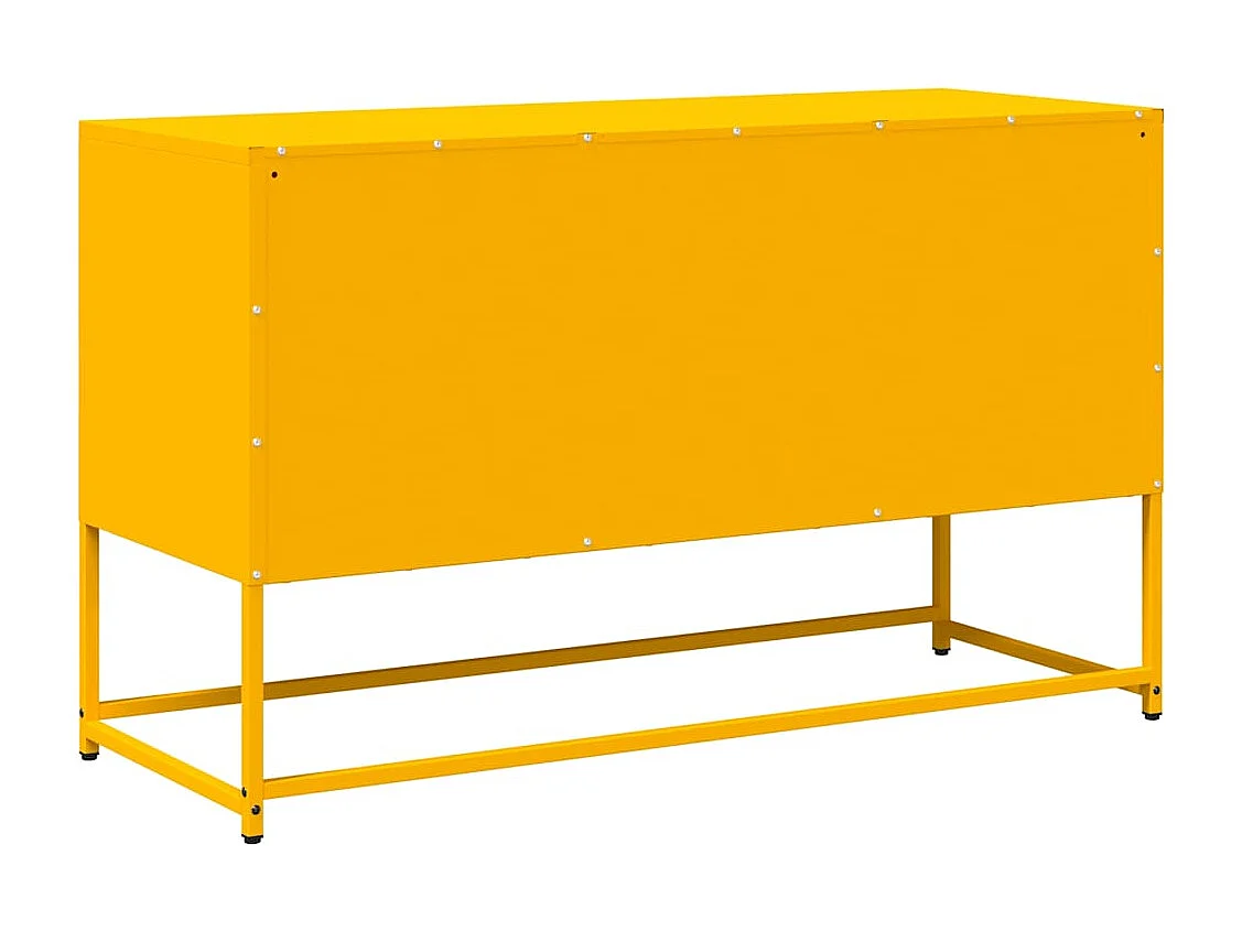 Meuble TV jaune moutarde 100,5x39x60,5 cm acier laminé à froid