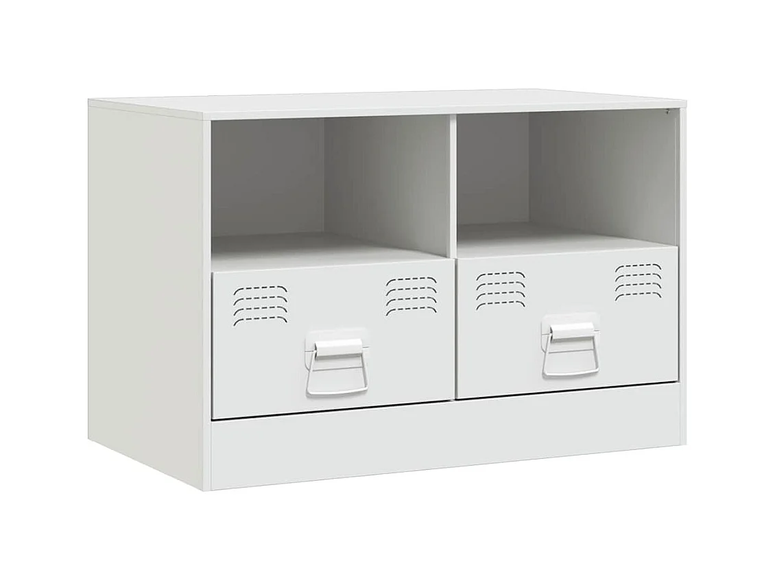 Meuble TV blanc 67x39x44 cm acier