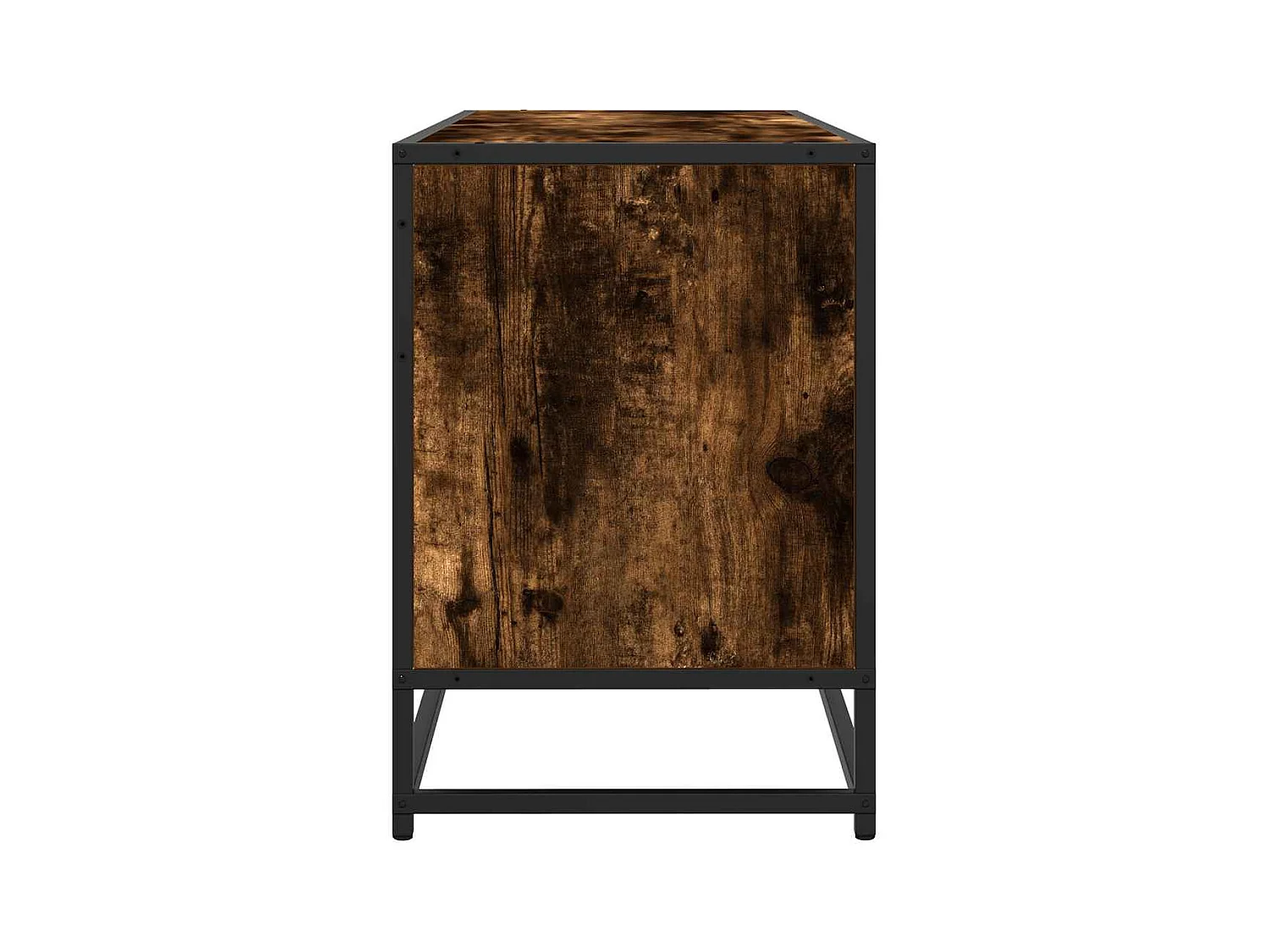 Meuble TV chêne fumé 100x35x50 cm bois d'ingénierie et métal