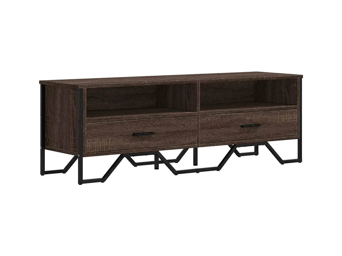 Meuble TV chêne marron 122x34x41 cm bois d'ingénierie
