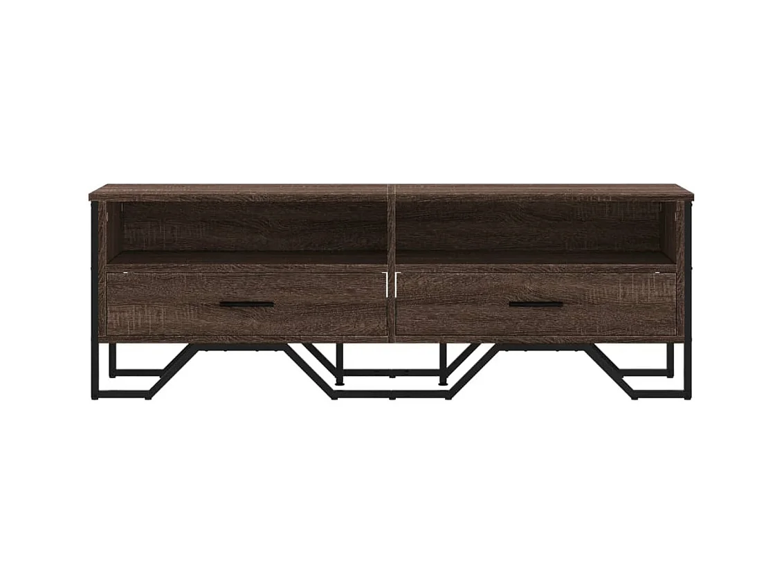 Meuble TV chêne marron 122x34x41 cm bois d'ingénierie