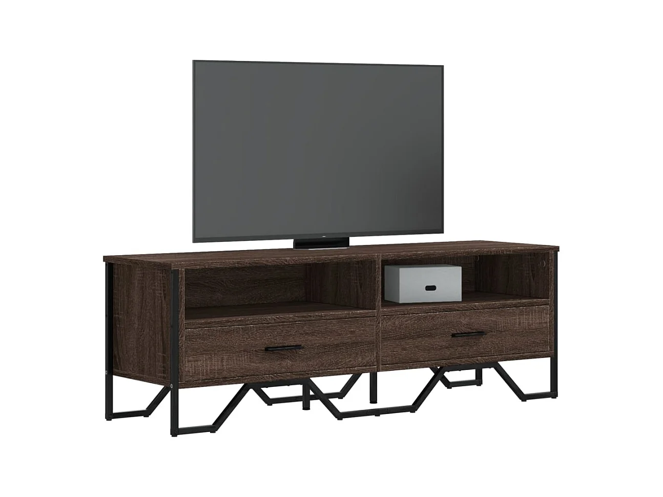 Mobile TV in rovere marrone 122x34x41 cm in legno ingegnerizzato