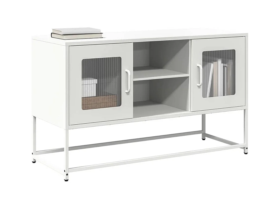 Meuble TV blanc 100,5x39x60,5 cm acier