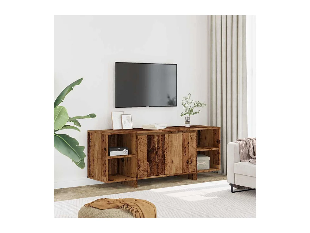 Meuble TV vieux bois 130x35x50 cm bois d'ingénierie