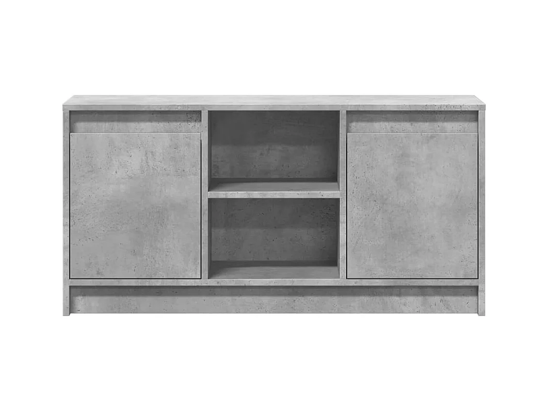 Meuble TV avec LED gris béton 100x34x50 cm bois d'ingénierie