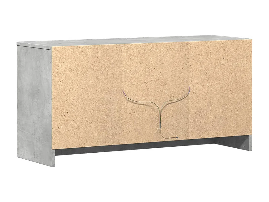 Meuble TV avec LED gris béton 100x34x50 cm bois d'ingénierie