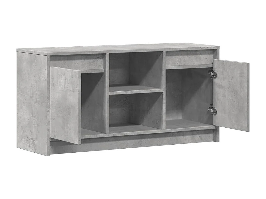 Meuble TV avec LED gris béton 100x34x50 cm bois d'ingénierie