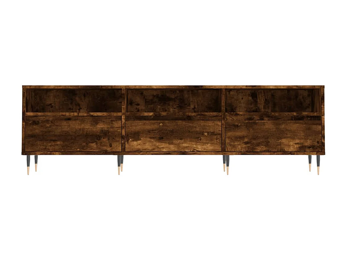 Meuble TV chêne fumé 150x30x44,5 cm bois d'ingénierie