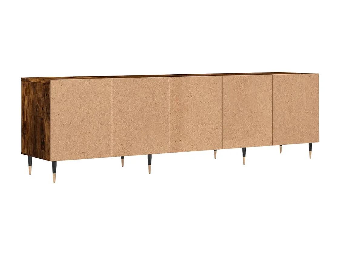 Meuble TV chêne fumé 150x30x44,5 cm bois d'ingénierie