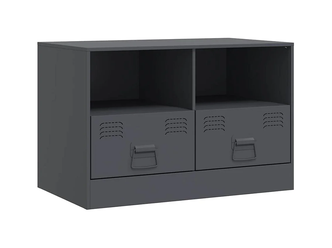 Meuble TV anthracite 67x39x44 cm acier