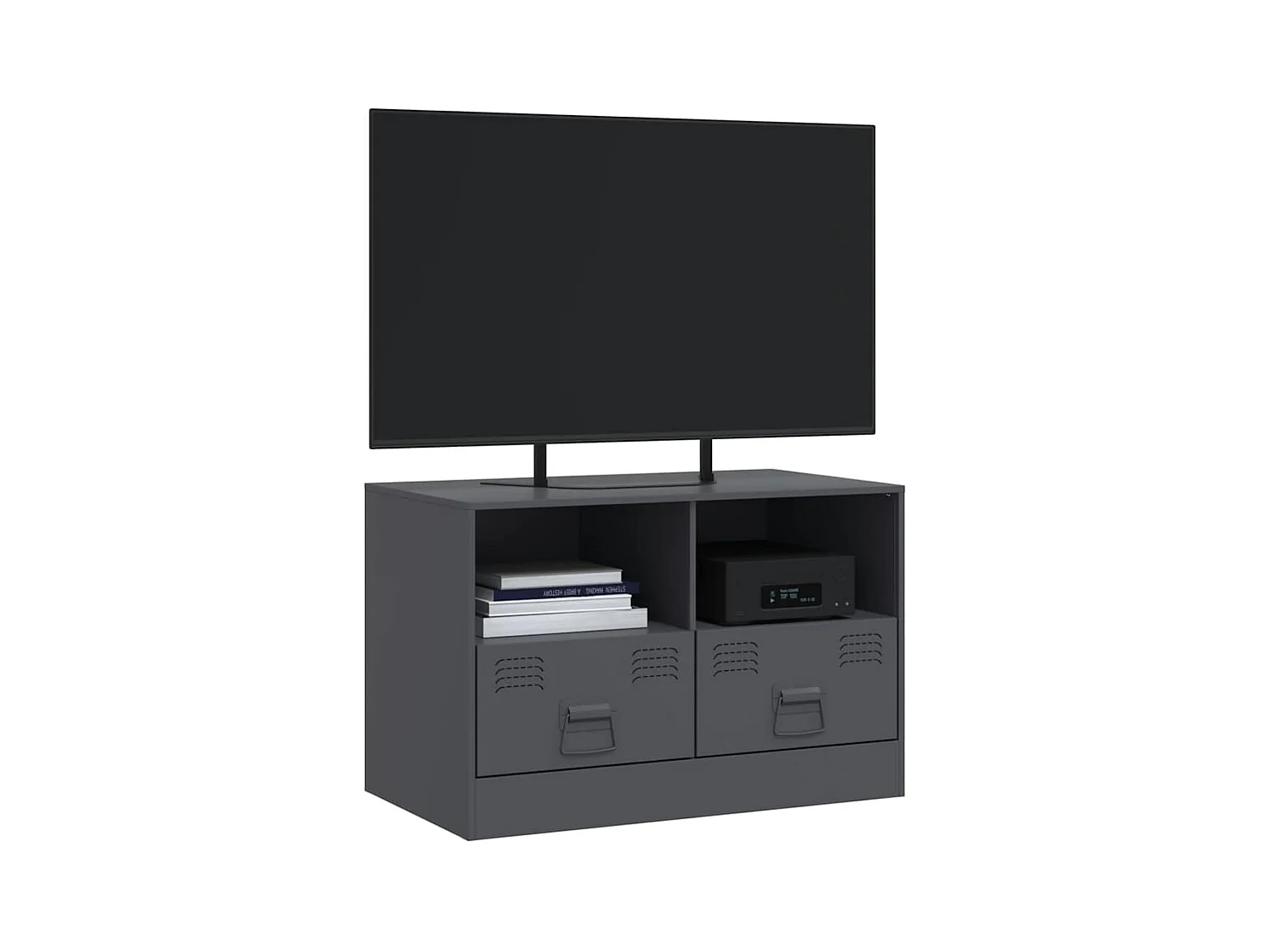 Meuble TV anthracite 67x39x44 cm acier