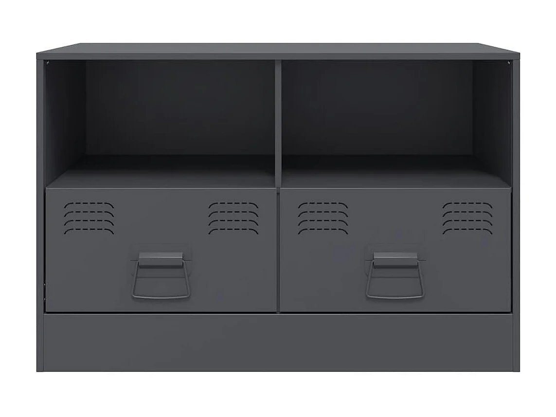 Meuble TV anthracite 67x39x44 cm acier