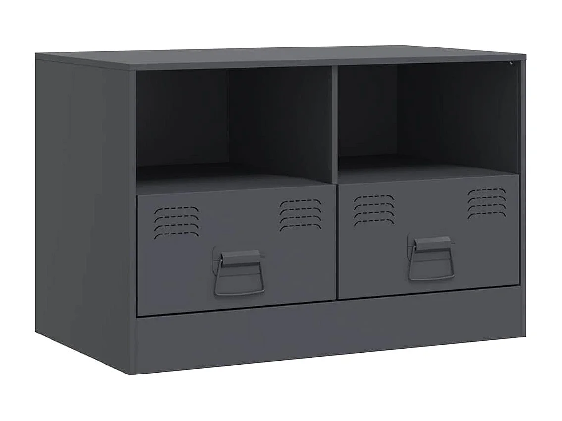 Meuble TV anthracite 67x39x44 cm acier