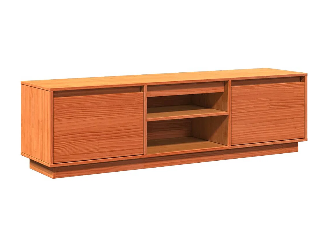 Meuble TV cire marron 140x35x40 cm bois pin massif