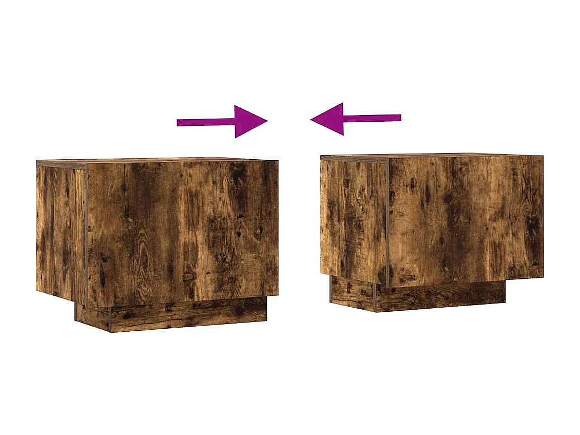 Meuble TV Chêne fumé 100x35x40 cm Bois d'ingénierie