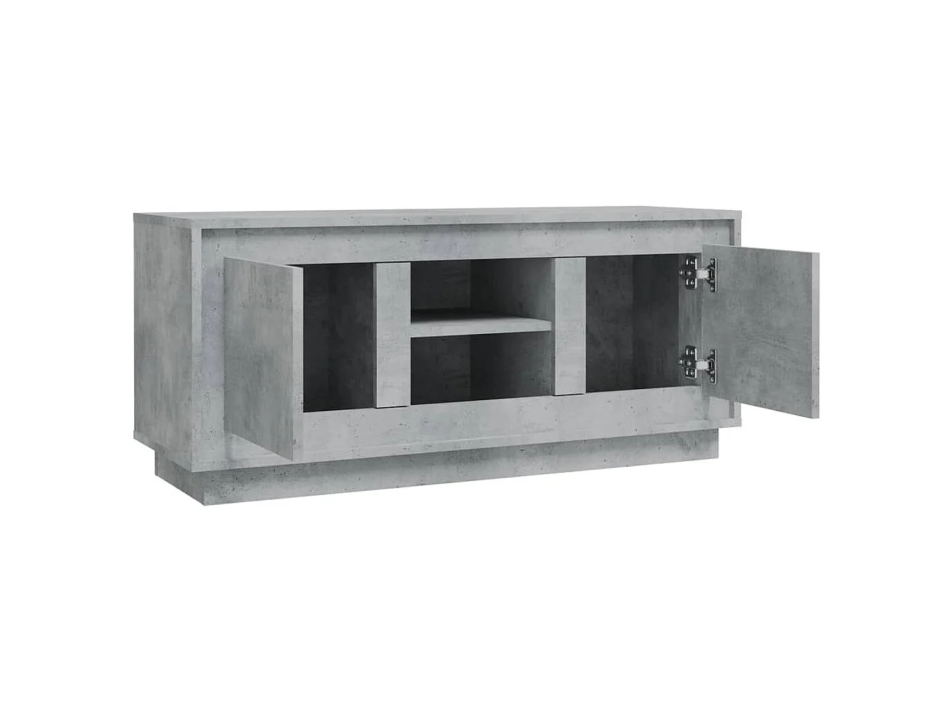 Meuble TV gris béton 102x35x45 cm bois d'ingénierie