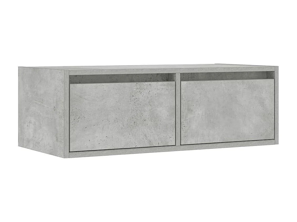 Meuble TV avec lumières LED gris béton 75x35,5x25 cm