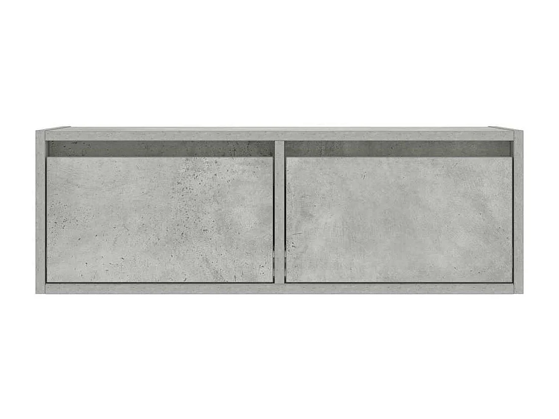 Meuble TV avec lumières LED gris béton 75x35,5x25 cm