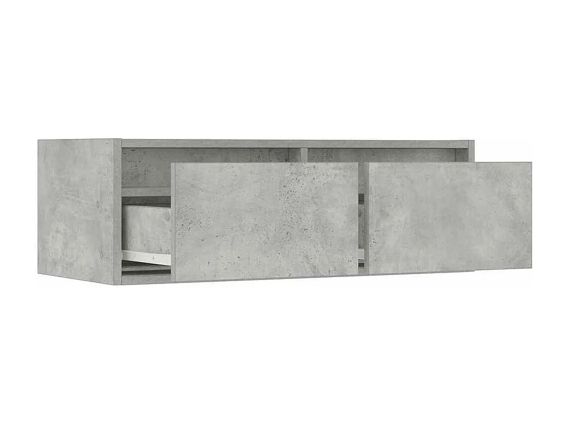 Meuble TV avec lumières LED gris béton 75x35,5x25 cm