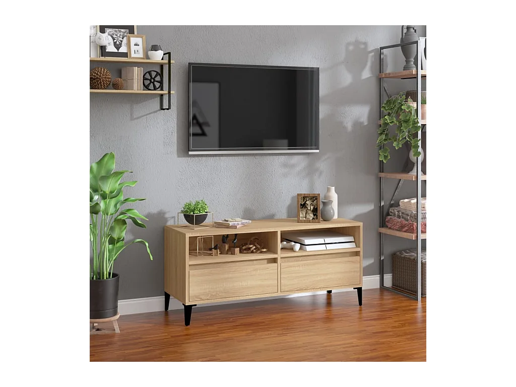Sonoma eiken tv-kast 100x34,5x44,5 cm bewerkt hout