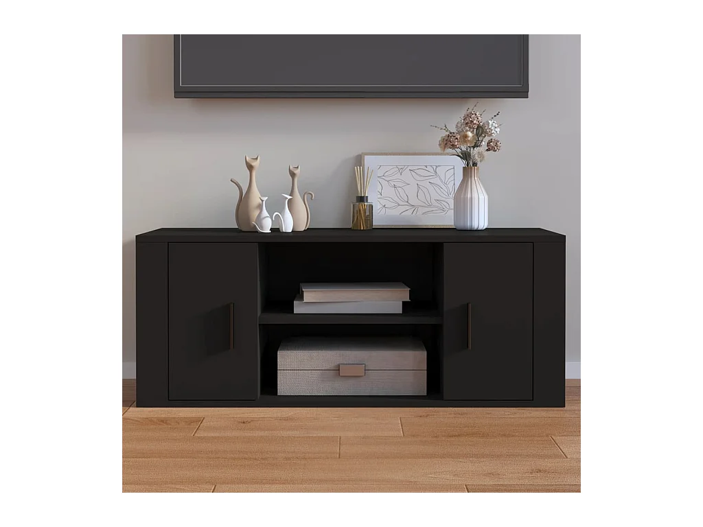 Meuble TV Noir 100x35x40 cm Bois d'ingénierie