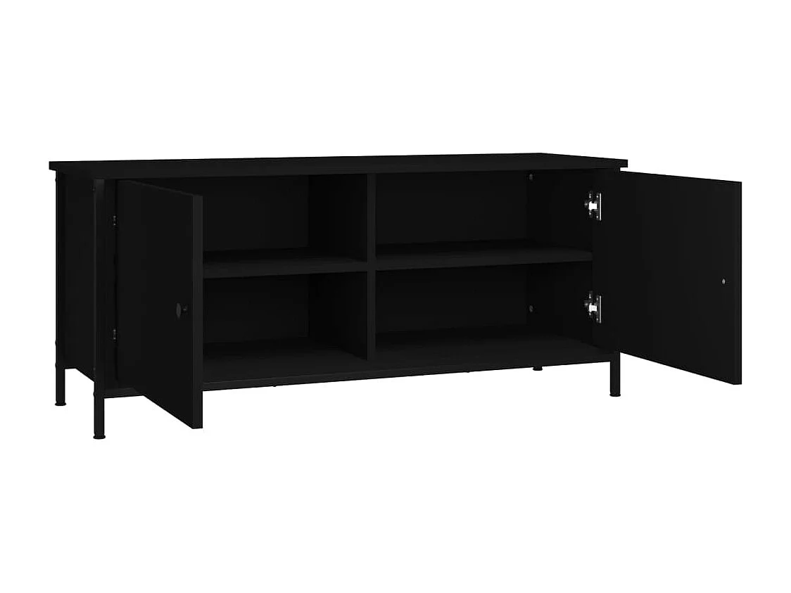 Mobile porta TV con ante nero 102x35x45 cm in legno ingegnerizzato