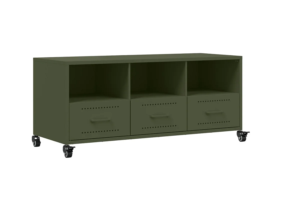 Olijfgroene tv-kast 100,5x39x43,5 cm staal