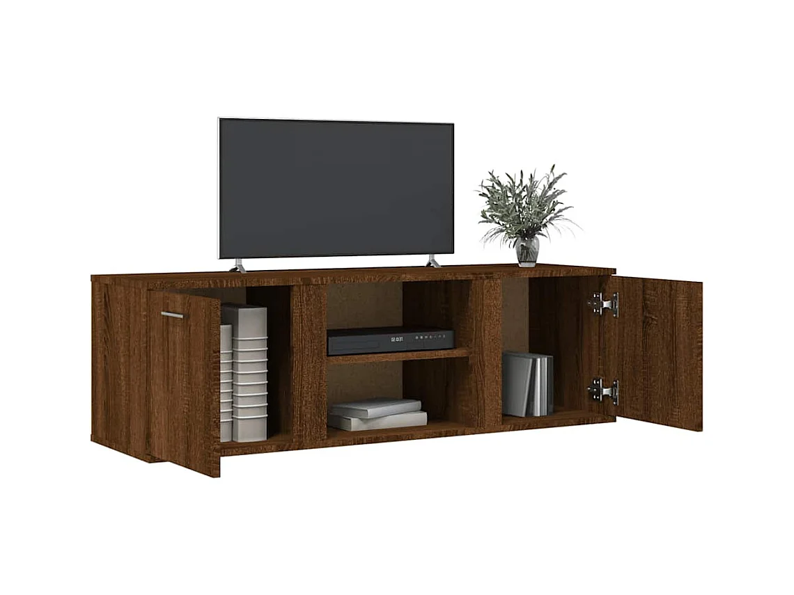 Meuble TV chêne marron 120x34x37 cm bois d'ingénierie